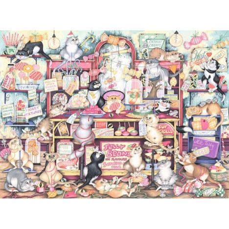 Crazy Cats Mr Catkin's Confectionery 500pc Jigsaw Puzzle Extra Image 1